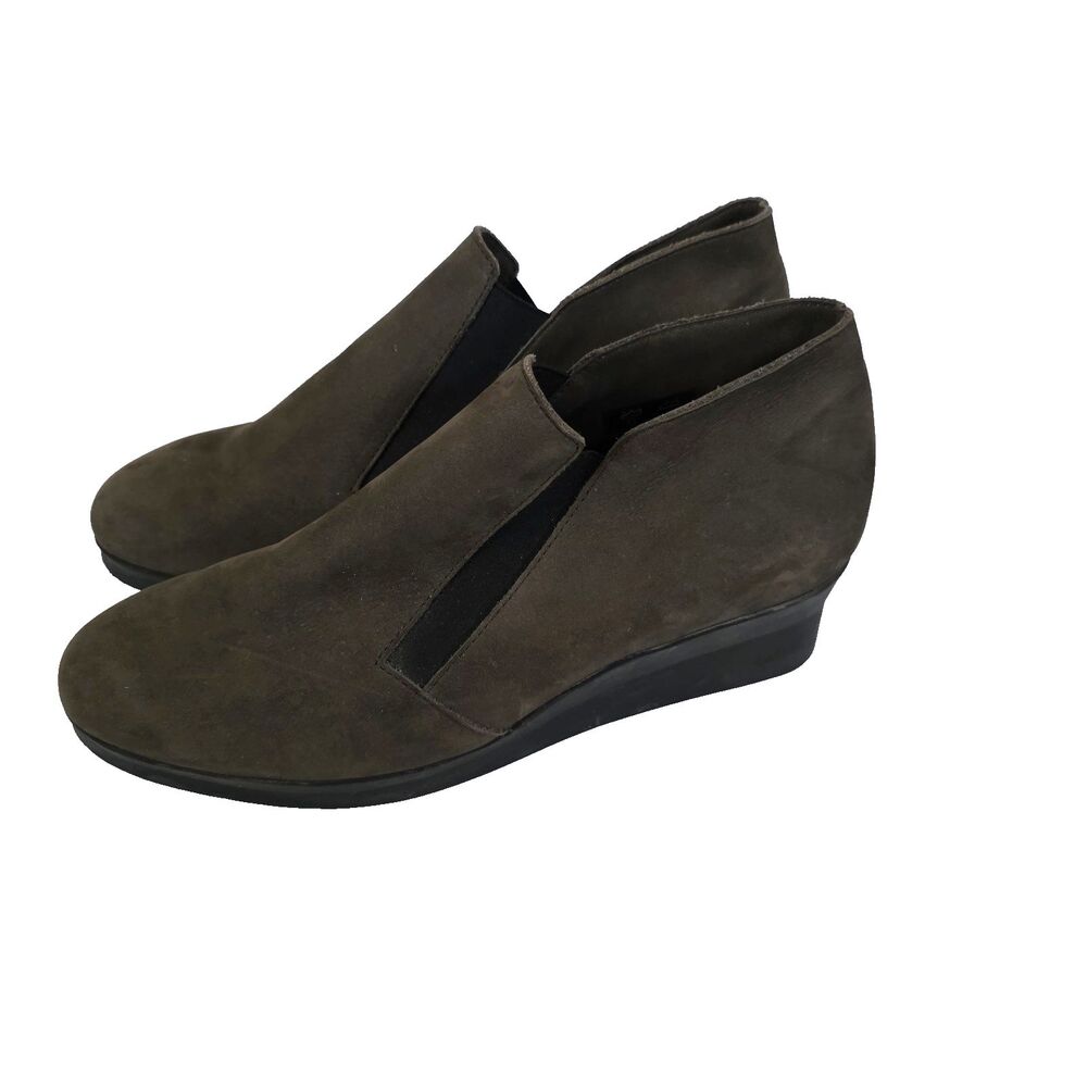 Arche Womens Suede Leaher Slip On Wedge  Loafers sz 38 Eu 8 USA